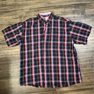 Wrangler George Strait cowboy cut BLUE RED BUTTON DOWN men’s plaid shirt XL